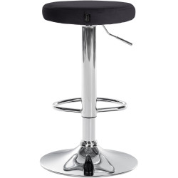 Ensemble de 2 tabourets de bar en velours Ponte chromé noir