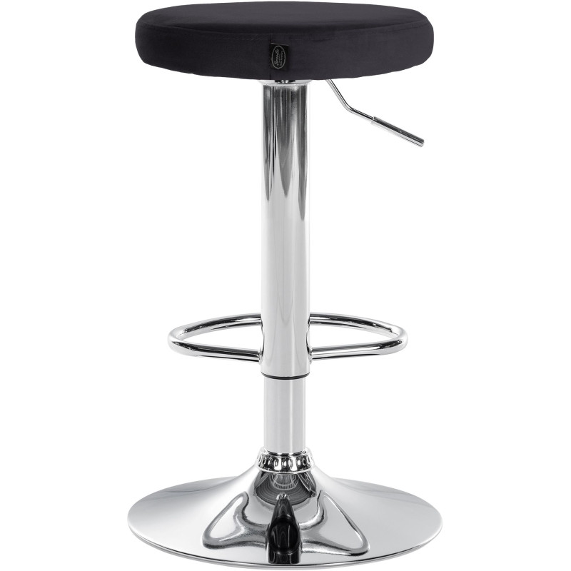 Ensemble de 2 tabourets de bar en velours Ponte chromé noir