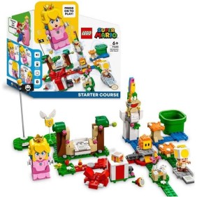 LEGO 71403 Super Mario Pack de Démarrage Les Aventures de Peach, Jouet Lemmy, Figurine Interactive Toad, pour Enfants 6 Ans