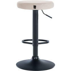 Lot de 2 tabourets de bar Ponte velours noir crème