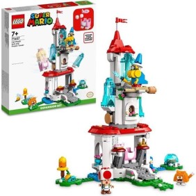 LEGO 71407 Super Mario Ensemble d'Extension La Tour Gelée et le Costume de Peach Chat, Figurine Toad, Jouet Château, Enfants 8 A