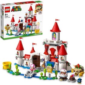 LEGO 71408 Super Mario Ensemble d'Extension Le Château de Peach, Jouet Château Fort, Figurine Bowser, Toadette, Enfant 8 Ans