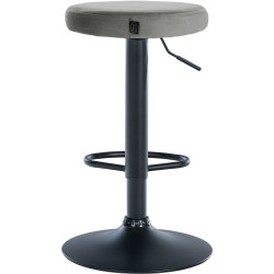 Lot de 2 tabourets de bar Ponte velours noir gris