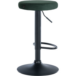Lot de 2 tabourets de bar Ponte velours noir vert
