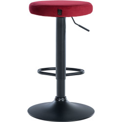Lot de 2 tabourets de bar Ponte velours noir rouge