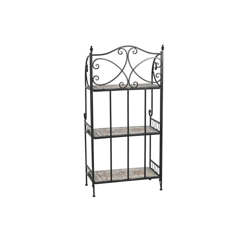 Étagère Home ESPRIT Noir Multicouleur Céramique Forge 3 Etagères 54 x 29 x 121 cm 58 x 31,5 x 117 cm