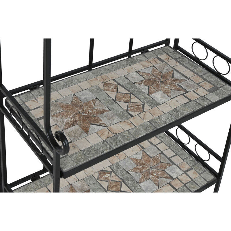 Étagère Home ESPRIT Noir Multicouleur Céramique Forge 3 Etagères 54 x 29 x 121 cm 58 x 31,5 x 117 cm