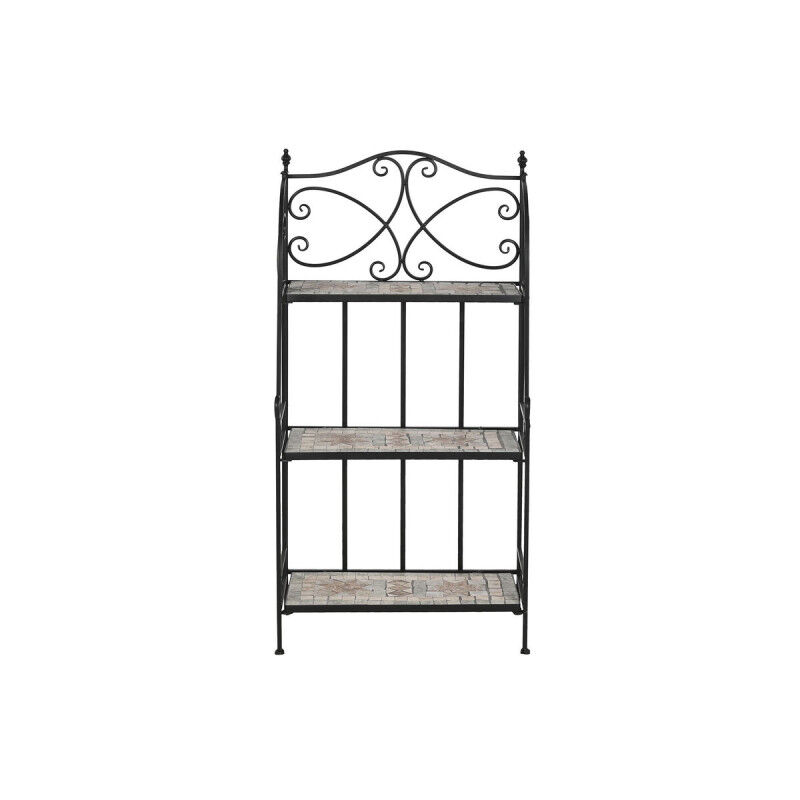 Étagère Home ESPRIT Noir Multicouleur Céramique Forge 3 Etagères 54 x 29 x 121 cm 58 x 31,5 x 117 cm