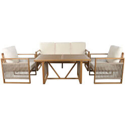 Canapé de jardin Home ESPRIT Blanc Marron 182 x 72 x 80 cm