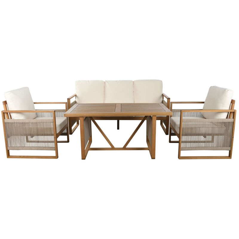 Canapé de jardin Home ESPRIT Blanc Marron 182 x 72 x 80 cm