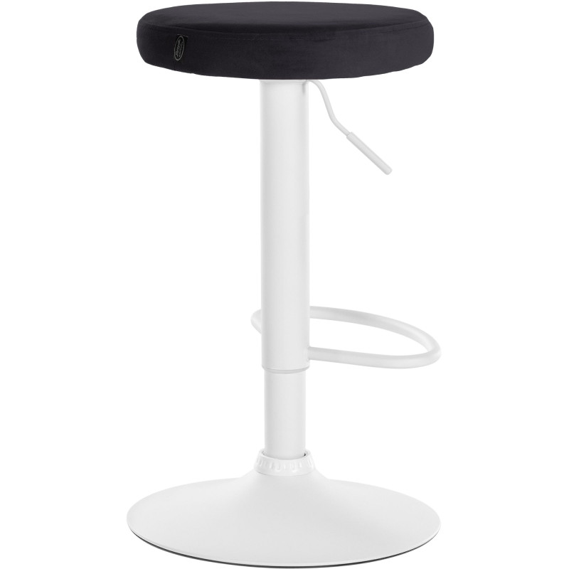 Lot de 2 tabourets de bar Ponte velours blanc noir