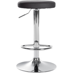 Lot de 2 tabourets de bar Ponte simili cuir chrome noir