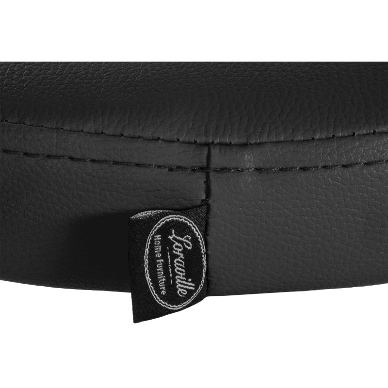 Set de 2 taburetes de bar Ponte en polipiel Negro,Metal cromado