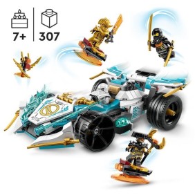 LEGO NINJAGO 71791 La Voiture de Course Spinjitzu : le Pouvoir du Dragon de Zane, Jouet Enfants 7 Ans