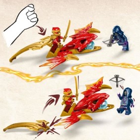 LEGO 71801 NINJAGO L'Attaque du Dragon Rebelle de Kai, Jouet Ninja de Dragon et Figurines incluant Kai avec Mini-Katana