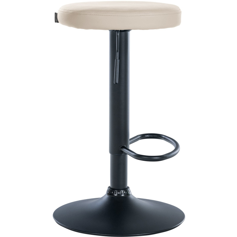 Lot de 2 tabourets de bar Ponte simili cuir noir crème