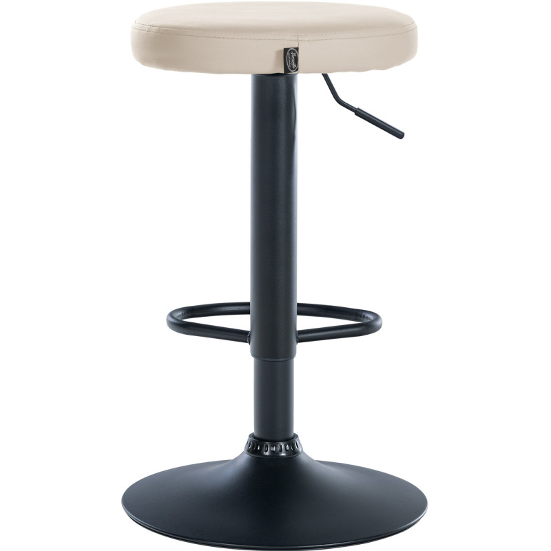 Ensemble de 2 tabourets de bar Ponte, similicuir, noir crème