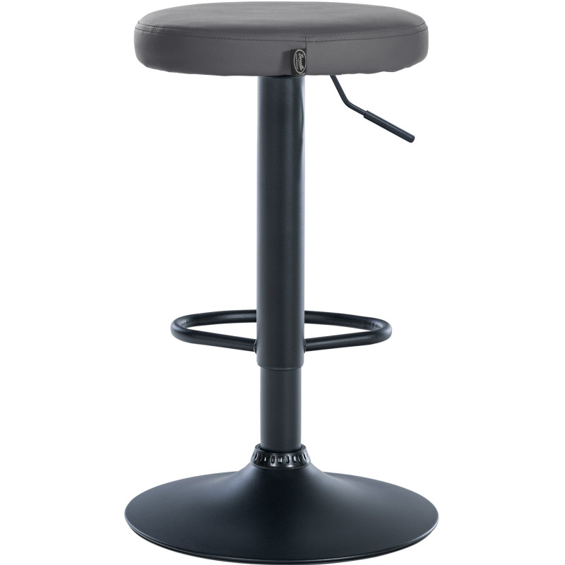 Set de 2 taburetes de bar Ponte en polipiel Gris,Metal negro mate