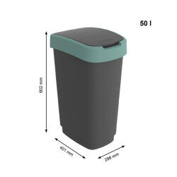 Poubelle Rotho Twist Green Vert Plastique 50 L