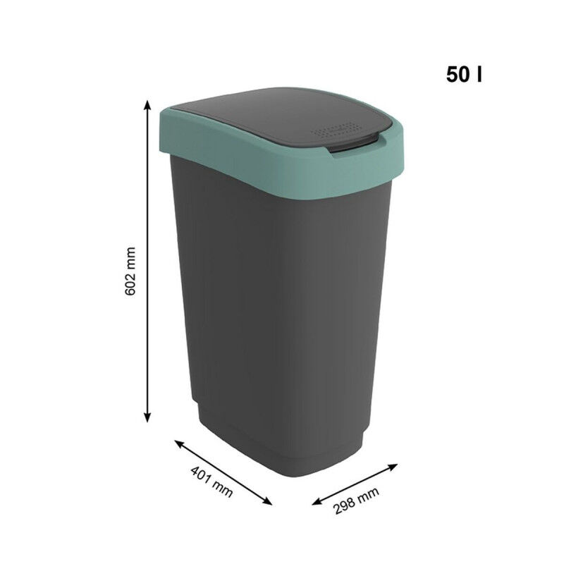 Poubelle Rotho Twist Green Vert Plastique 50 L
