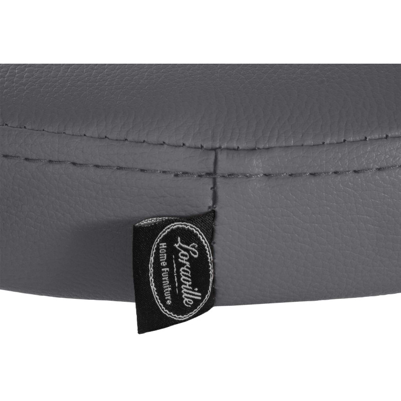 Set di 2 sgabelli da bar Ponte in similpelle grigio,Metallo nero opaco