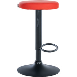 Lot de 2 tabourets de bar Ponte simili cuir noir rouge