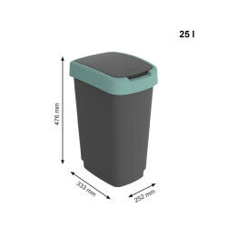 Poubelle Rotho Twist Green Vert Plastique 25 L