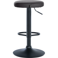 Set de 2 taburetes de bar Ponte en polipiel Negro,Metal negro mate