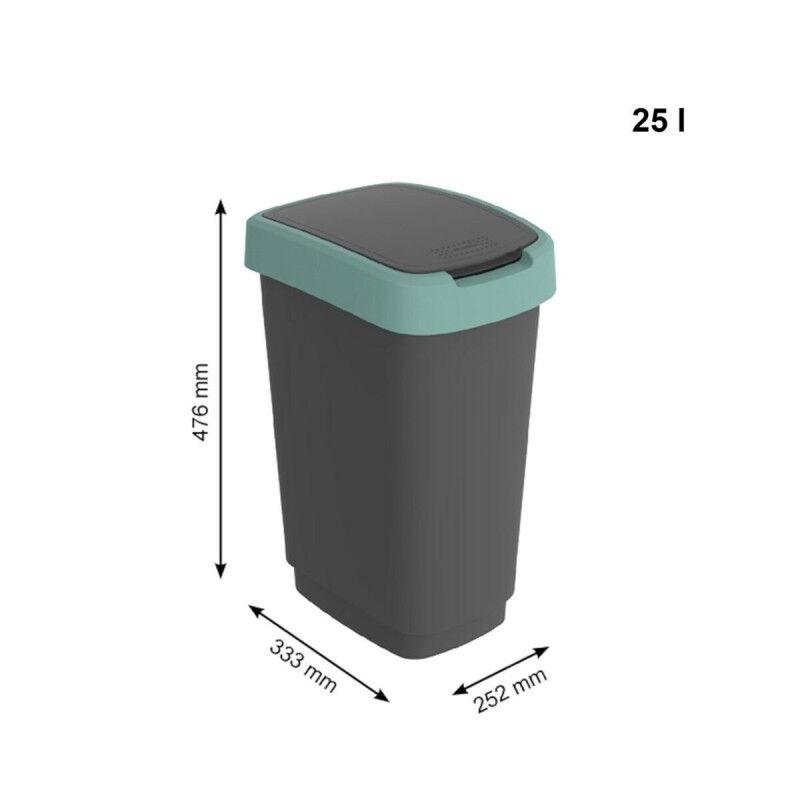 Poubelle Rotho Twist Green Vert Plastique 25 L