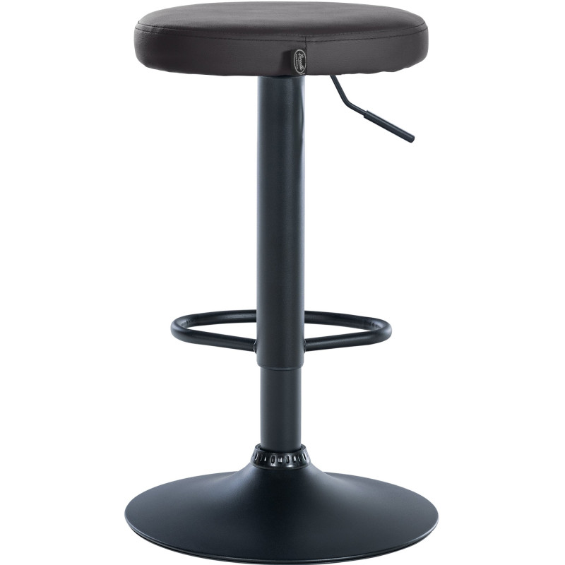 Set de 2 taburetes de bar Ponte en polipiel Negro,Metal negro mate