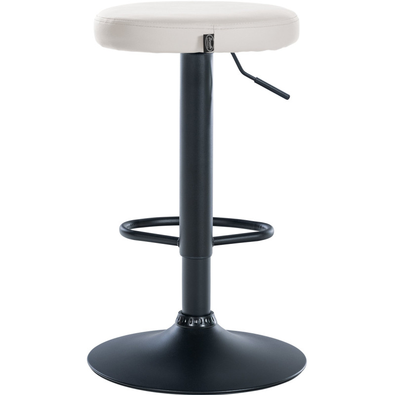 Ensemble de 2 tabourets de bar Ponte, similicuir, noir blanc