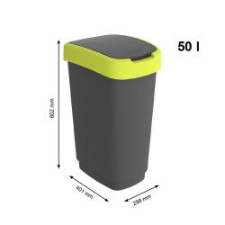 Poubelle Rotho Twist Lime Plastique 50 L