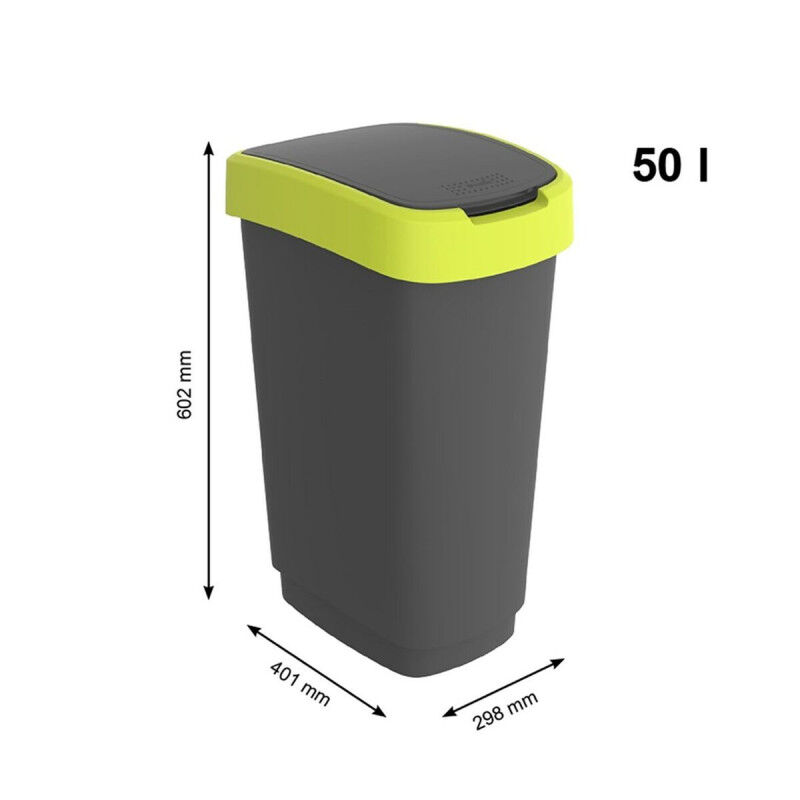 Poubelle Rotho Twist Lime Plastique 50 L