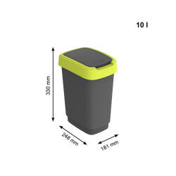 Poubelle Rotho Twist Lime Plastique 10 L