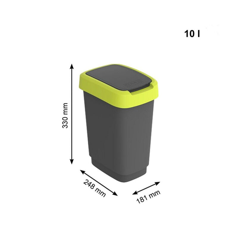 Poubelle Rotho Twist Lime Plastique 10 L