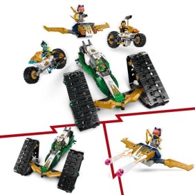 LEGO NINJAGO 71820 Le véhicule combiné de l'équipe des ninjas - Planeur, bolide ou motos