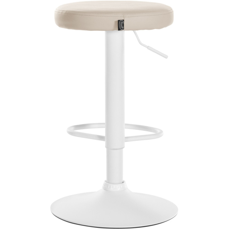 Ensemble de 2 tabourets de bar Ponte, similicuir, blanc crème