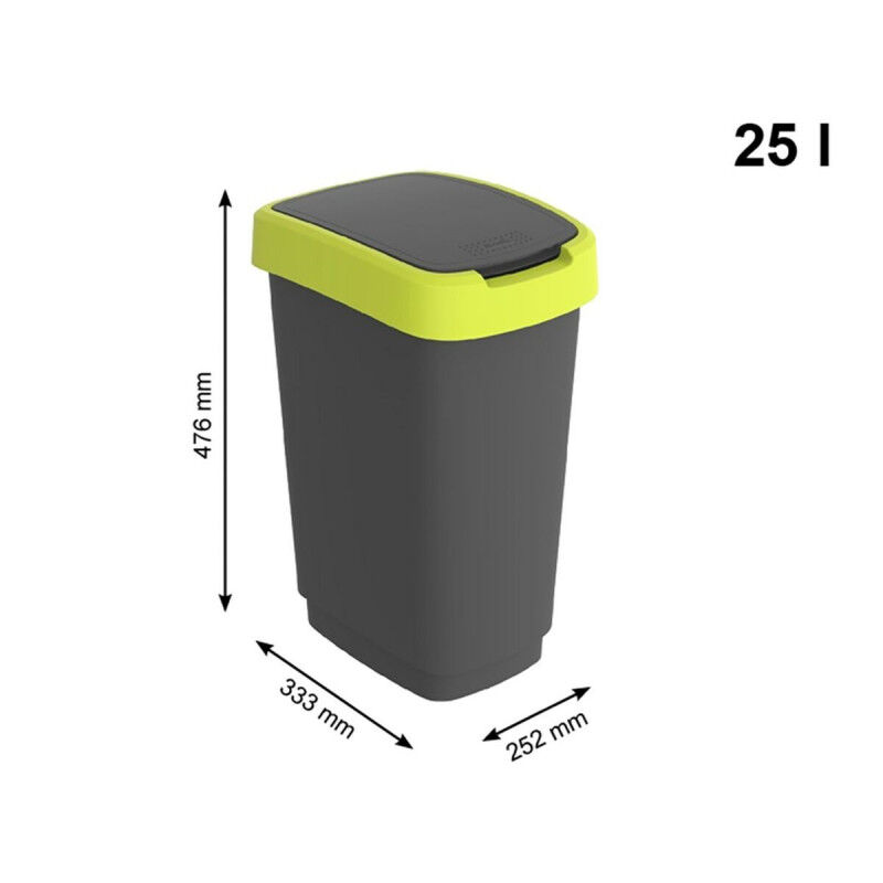 Poubelle Rotho Twist Lime Plastique 25 L