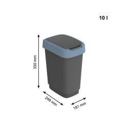 Poubelle Rotho Twist Blue Bleu Plastique 10 L