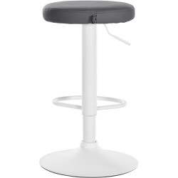 Set de 2 taburetes de bar Ponte en polipiel Gris,Metal blanco mate