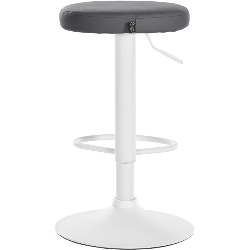 Set de 2 taburetes de bar Ponte en polipiel Gris,Metal blanco mate