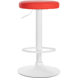 Ensemble de 2 tabourets de bar Ponte, similicuir, blanc rouge
