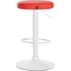 Set de 2 taburetes de bar Ponte en polipiel Rojo,Metal blanco mate