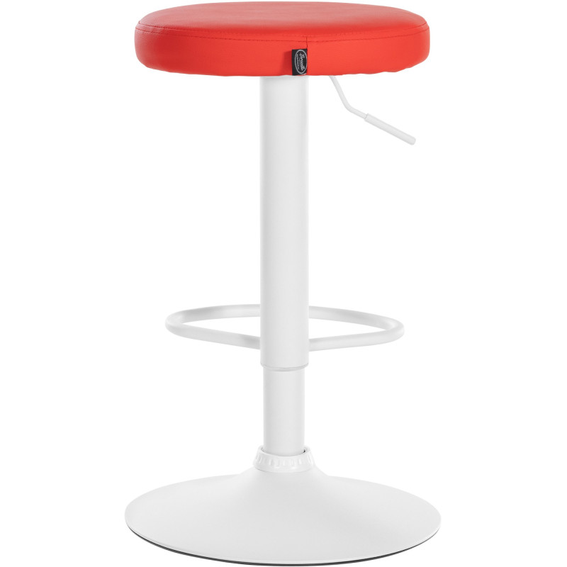Lot de 2 tabourets de bar Ponte simili cuir blanc rouge