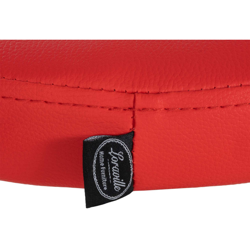 Set de 2 taburetes de bar Ponte en polipiel Rojo,Metal blanco mate