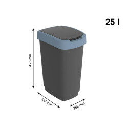 Poubelle Rotho Twist Blue Bleu Plastique 25 L