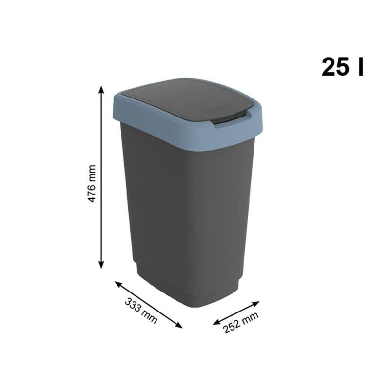 Poubelle Rotho Twist Blue Bleu Plastique 25 L