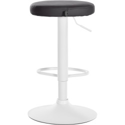 Set de 2 taburetes de bar Ponte en polipiel Negro,Metal blanco mate