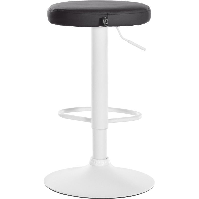 Ensemble de 2 tabourets de bar Ponte, similicuir, blanc noir