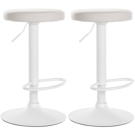 Lot de 2 tabourets de bar Ponte simili cuir blanc blanc